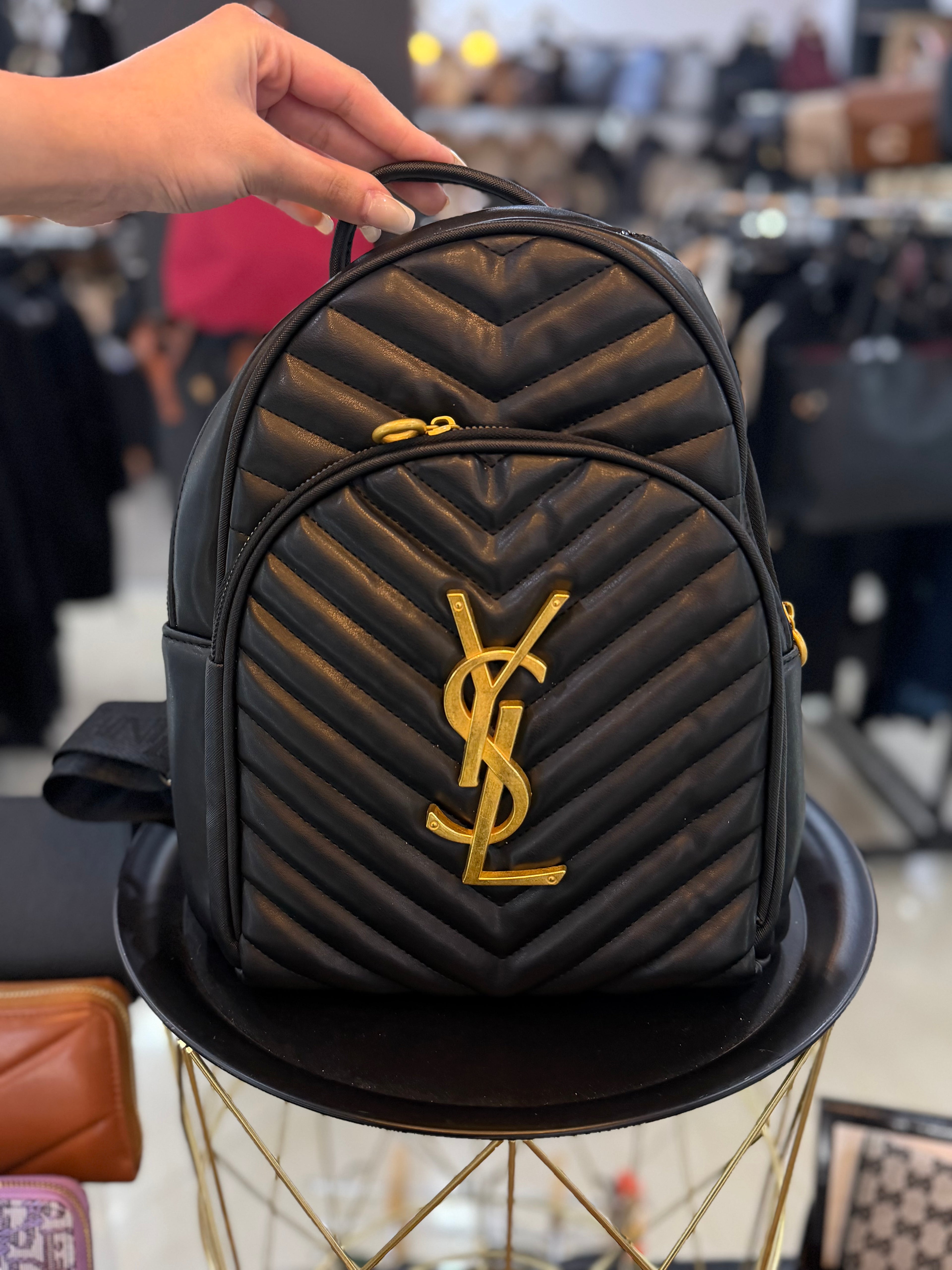 YSL Backpack μαύρο-χρυσό