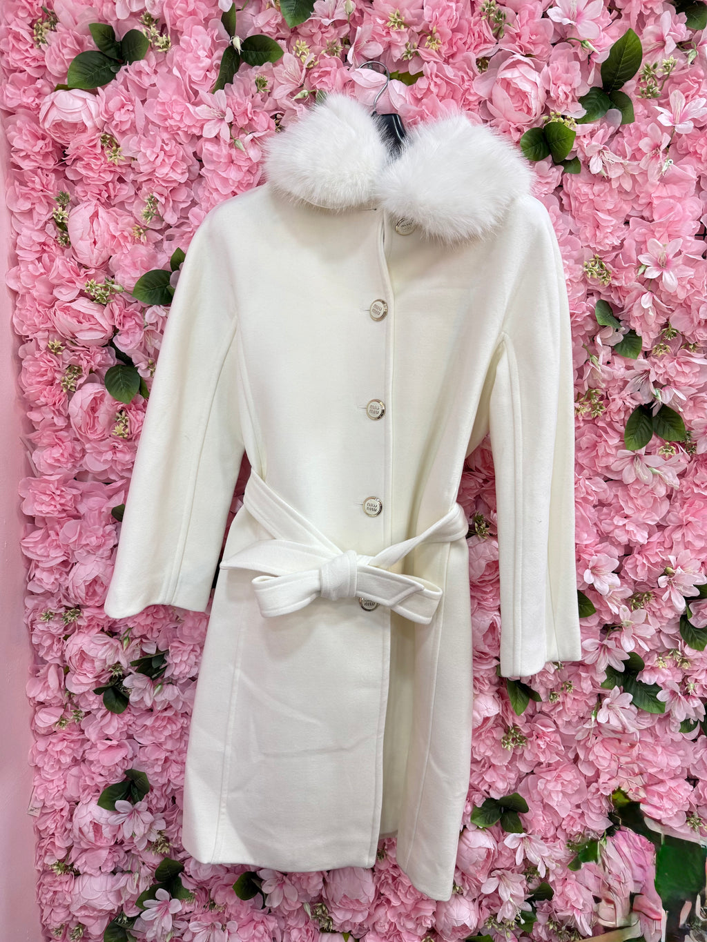 Παλτό Miu Miu λευκό