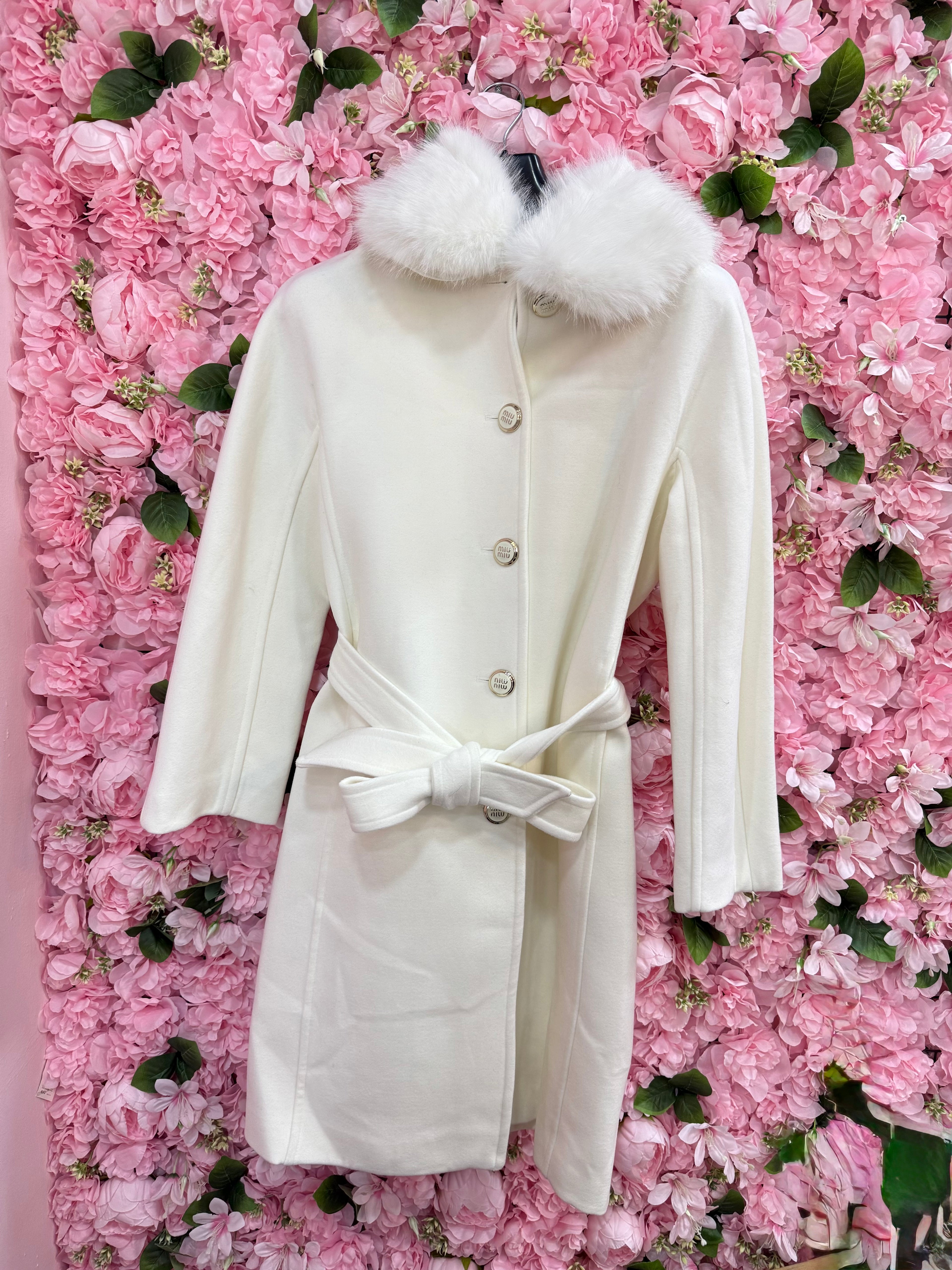 Παλτό Miu Miu λευκό