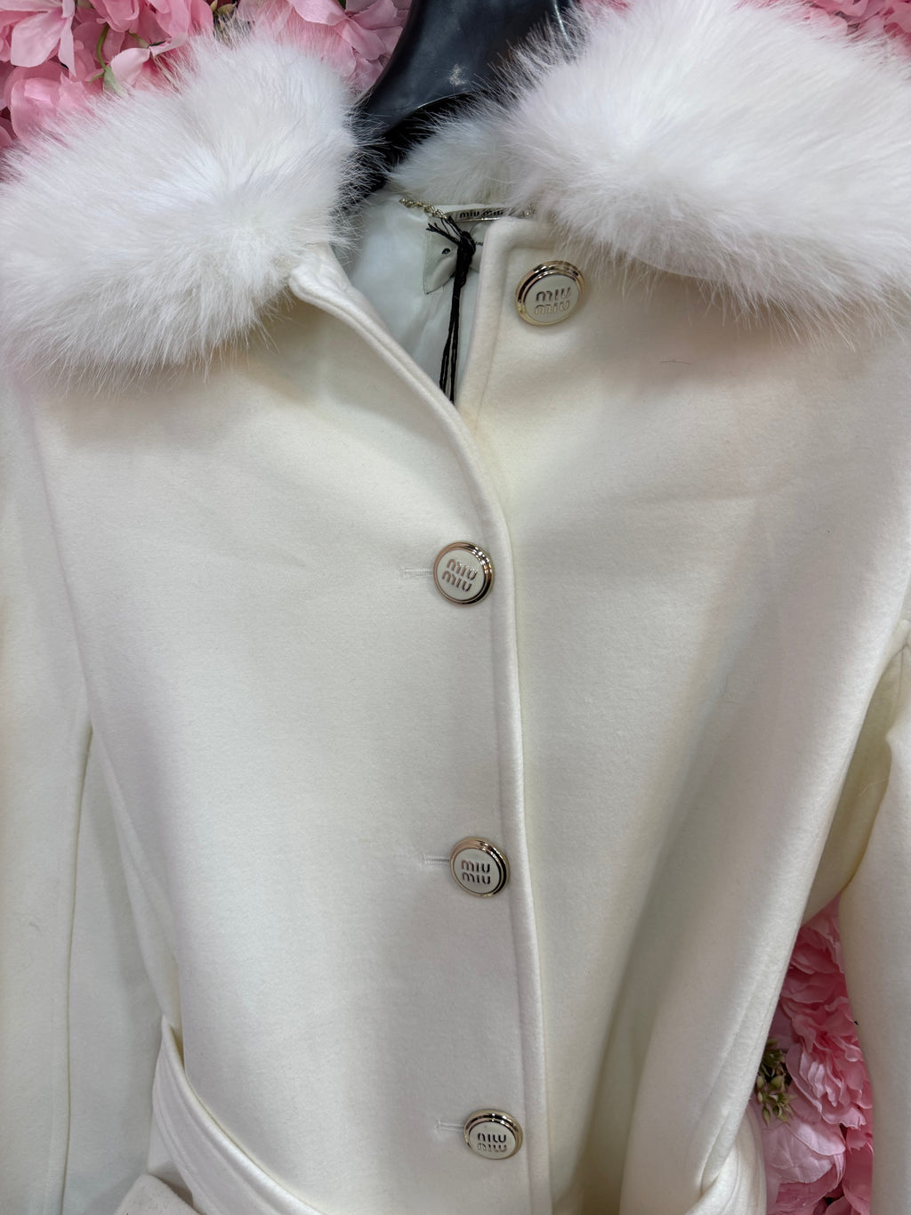 Παλτό Miu Miu λευκό