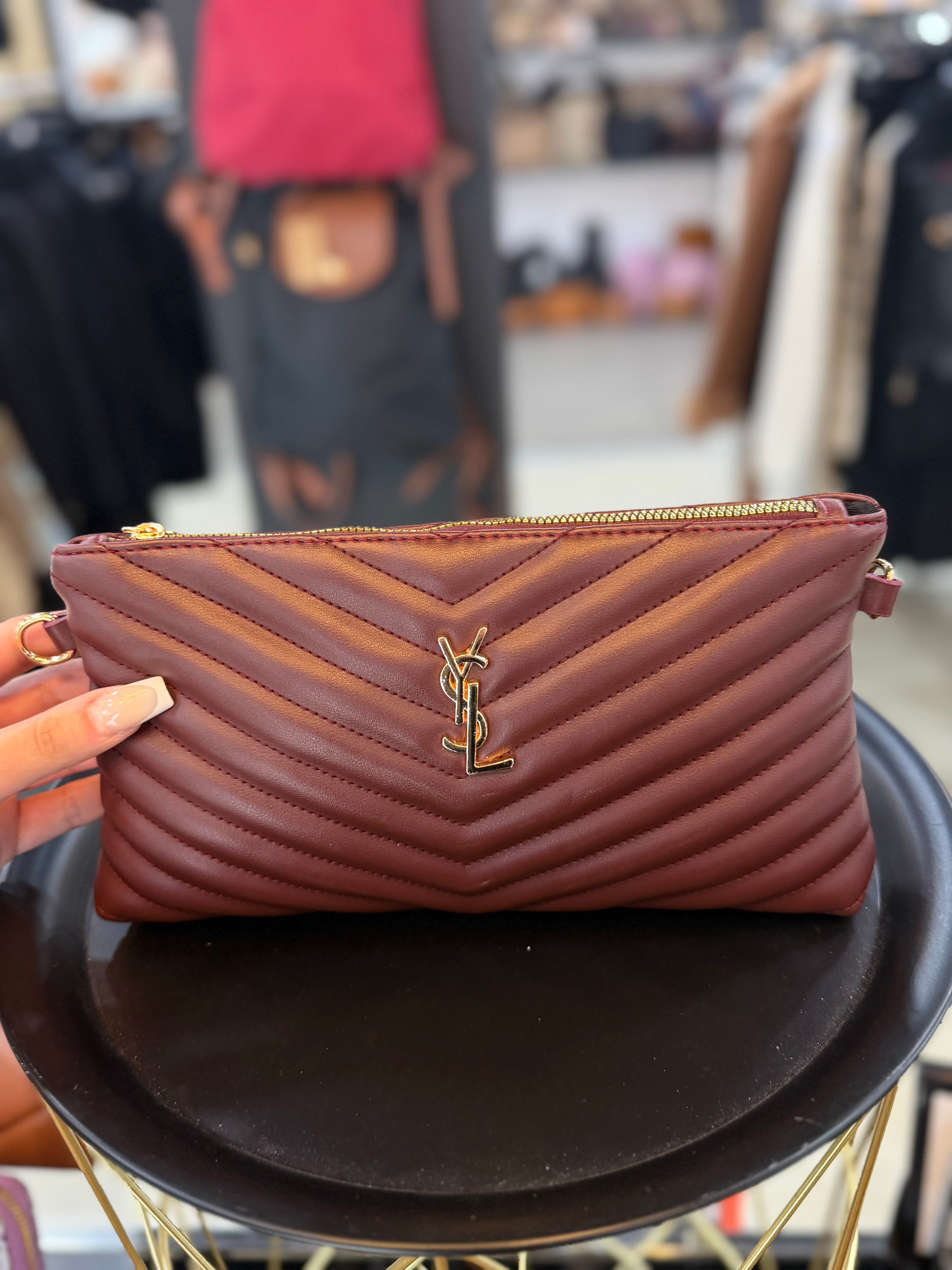YSL φάκελος μπορντό