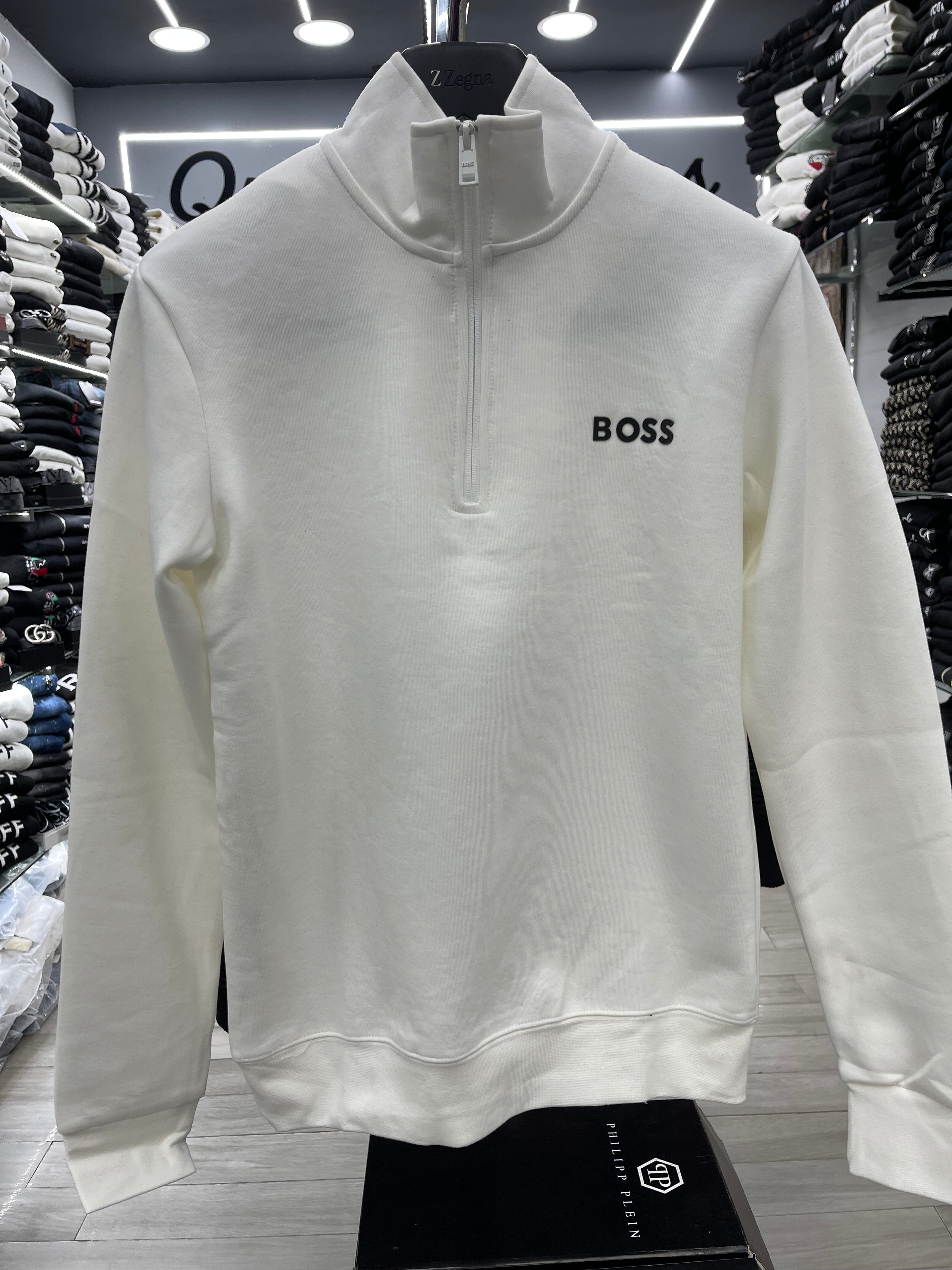 Boss με φερμουάρ λευκό