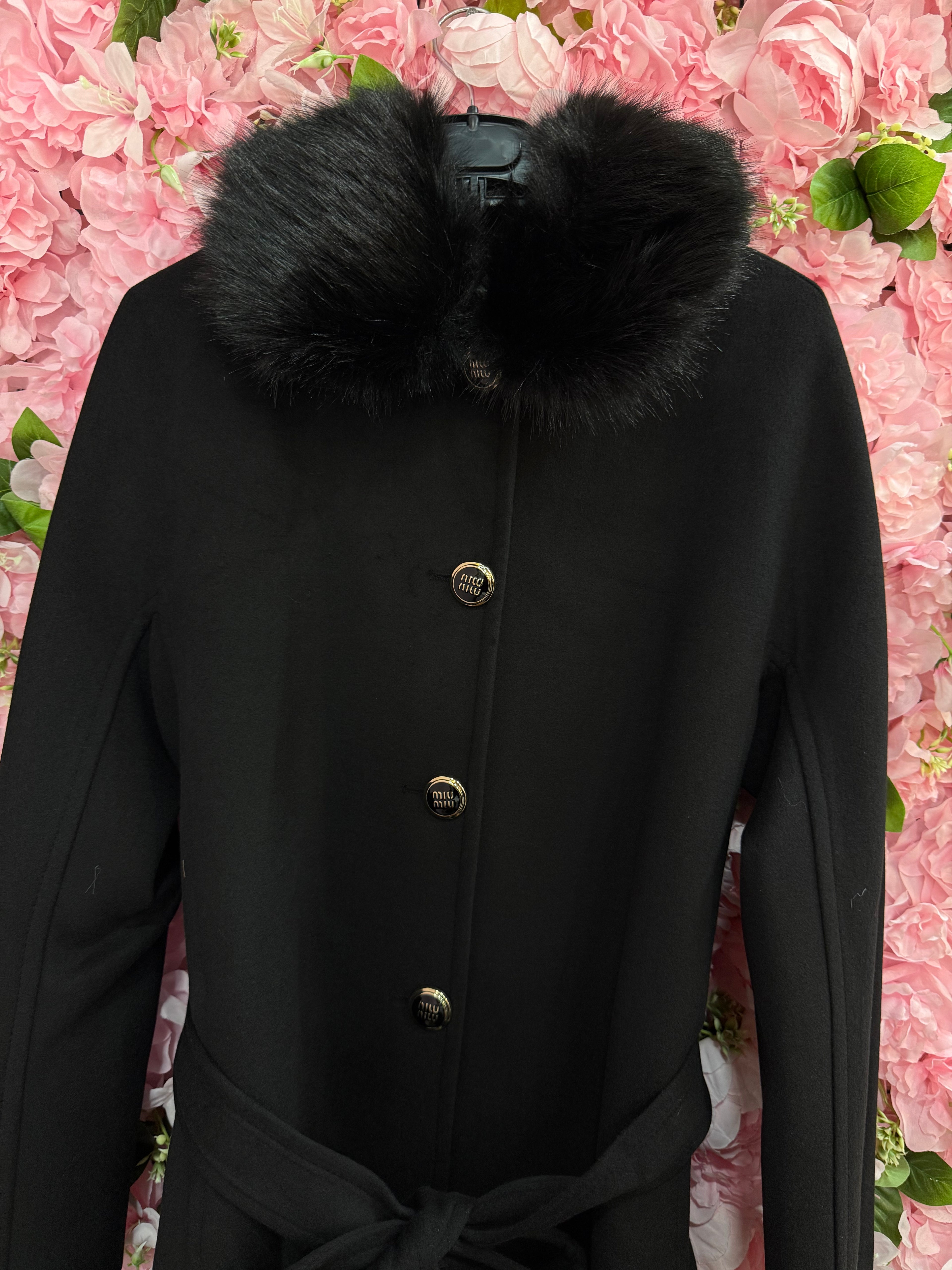 Παλτό Miu Miu μαύρο