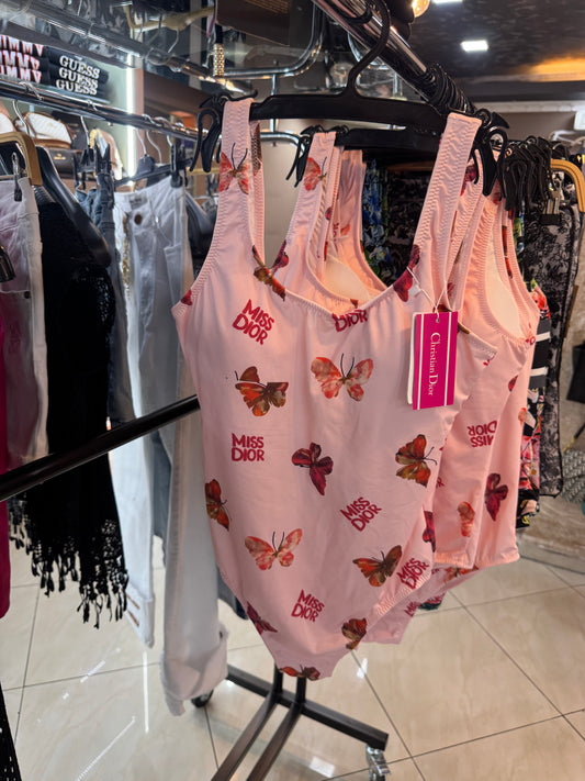 Miss Dior ροζ ολόσωμο μαγιό