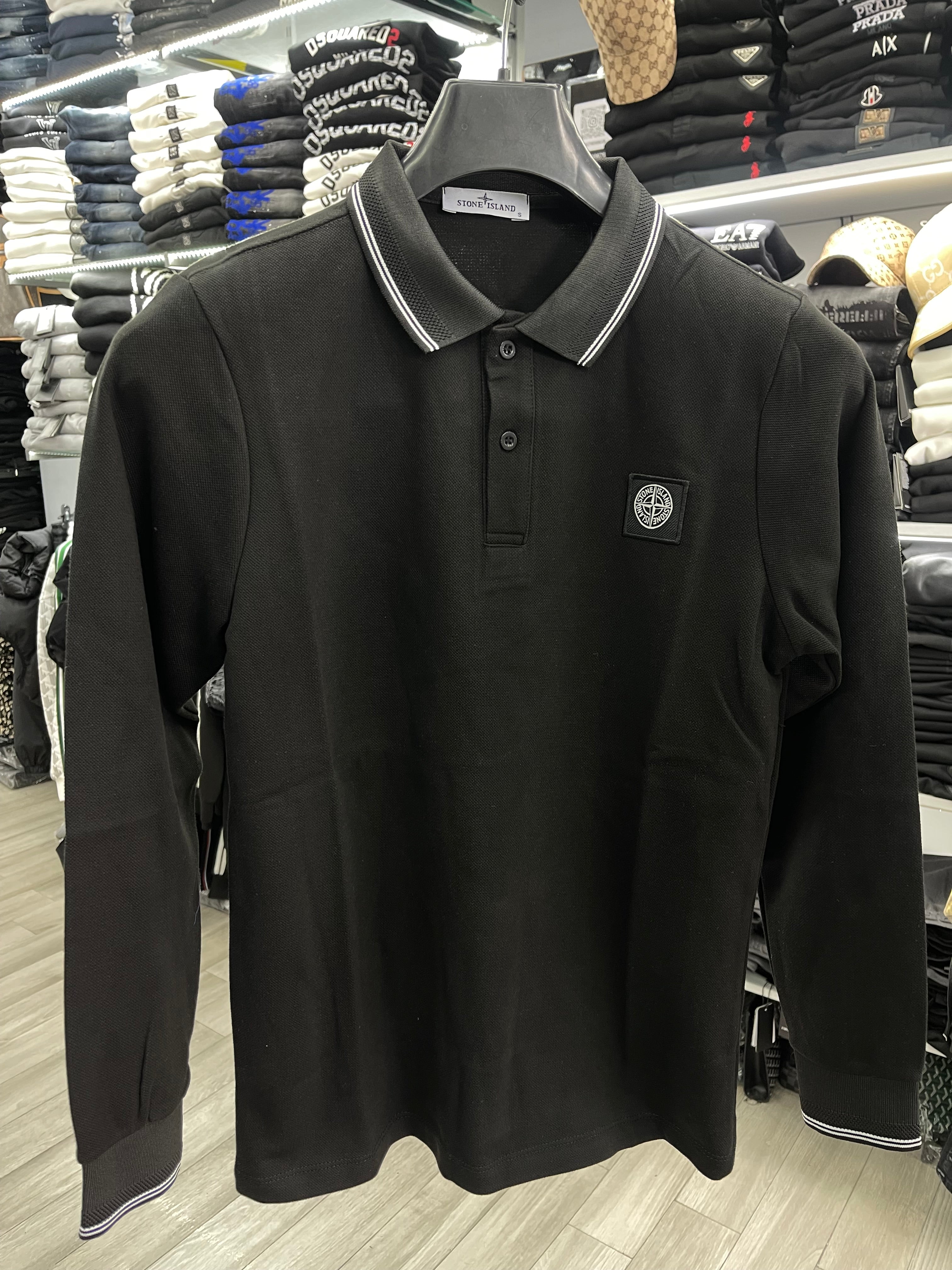 Stone Island polo μαύρο