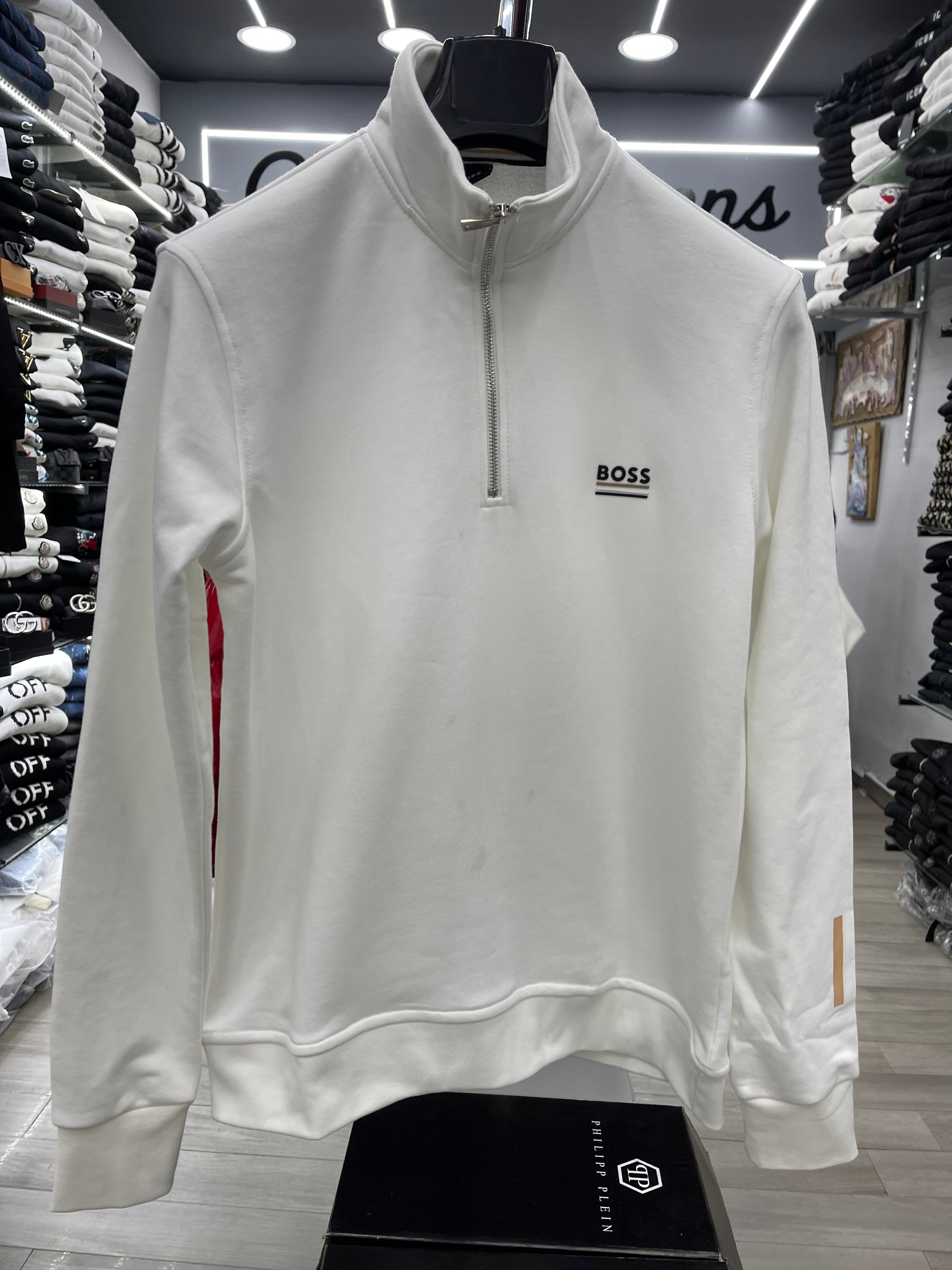 Boss με φερμουάρ λευκό