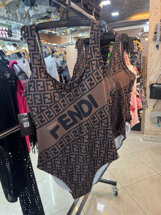 Fendi καφέ ολόσωμο μαγιό
