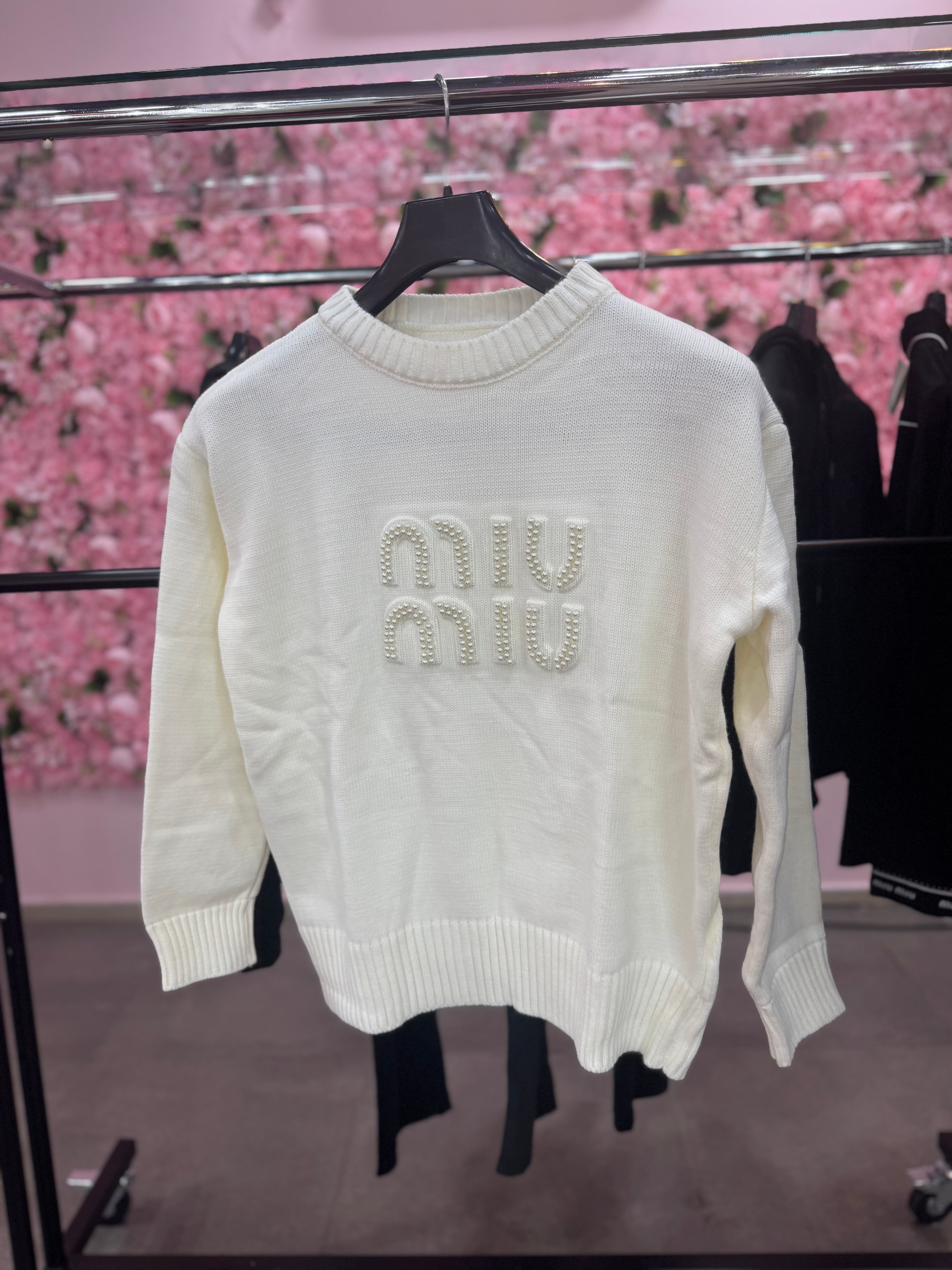 Πουλόβερ Miu miu λευκό