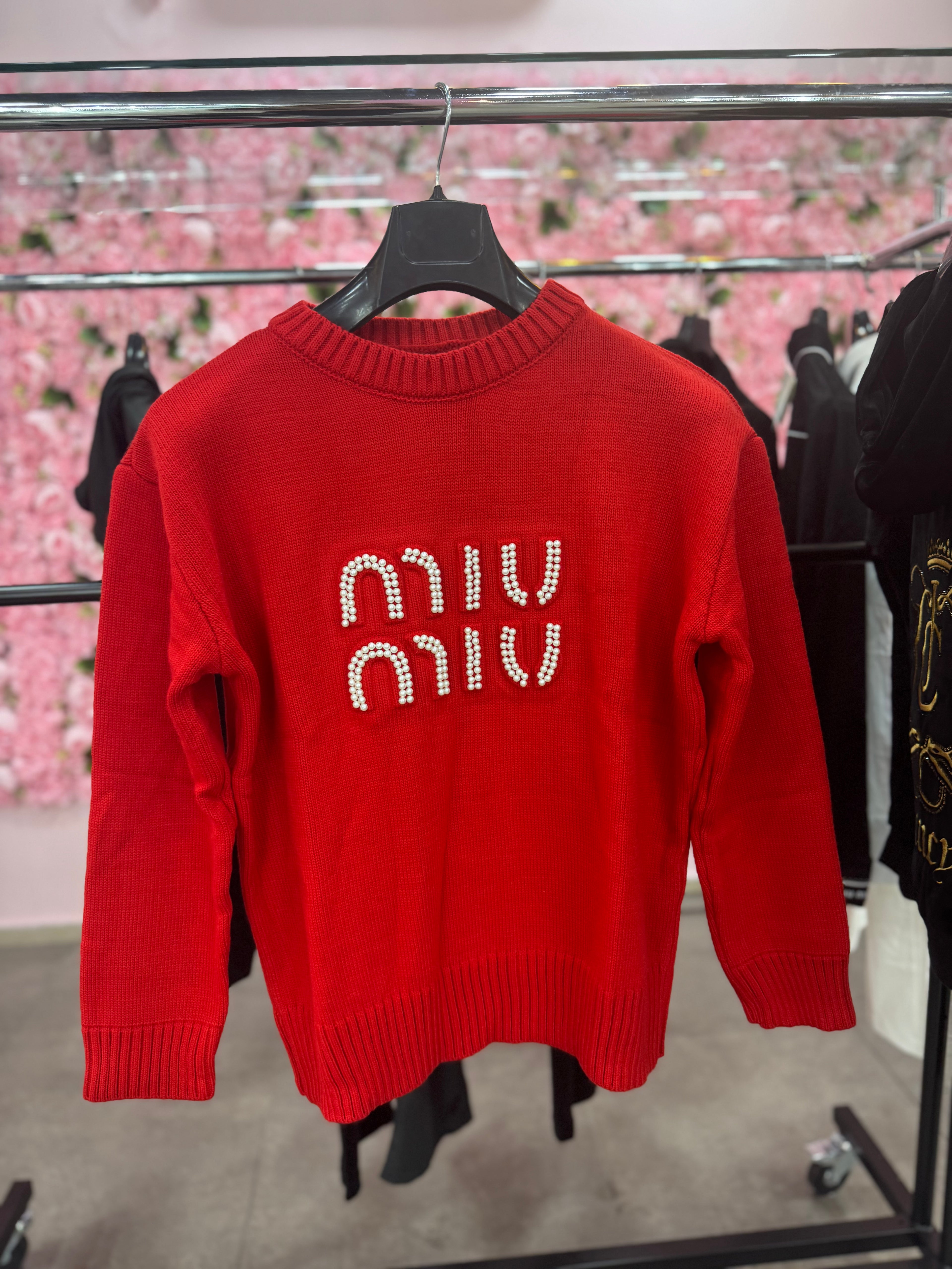 Πουλόβερ Miu miu κόκκινο