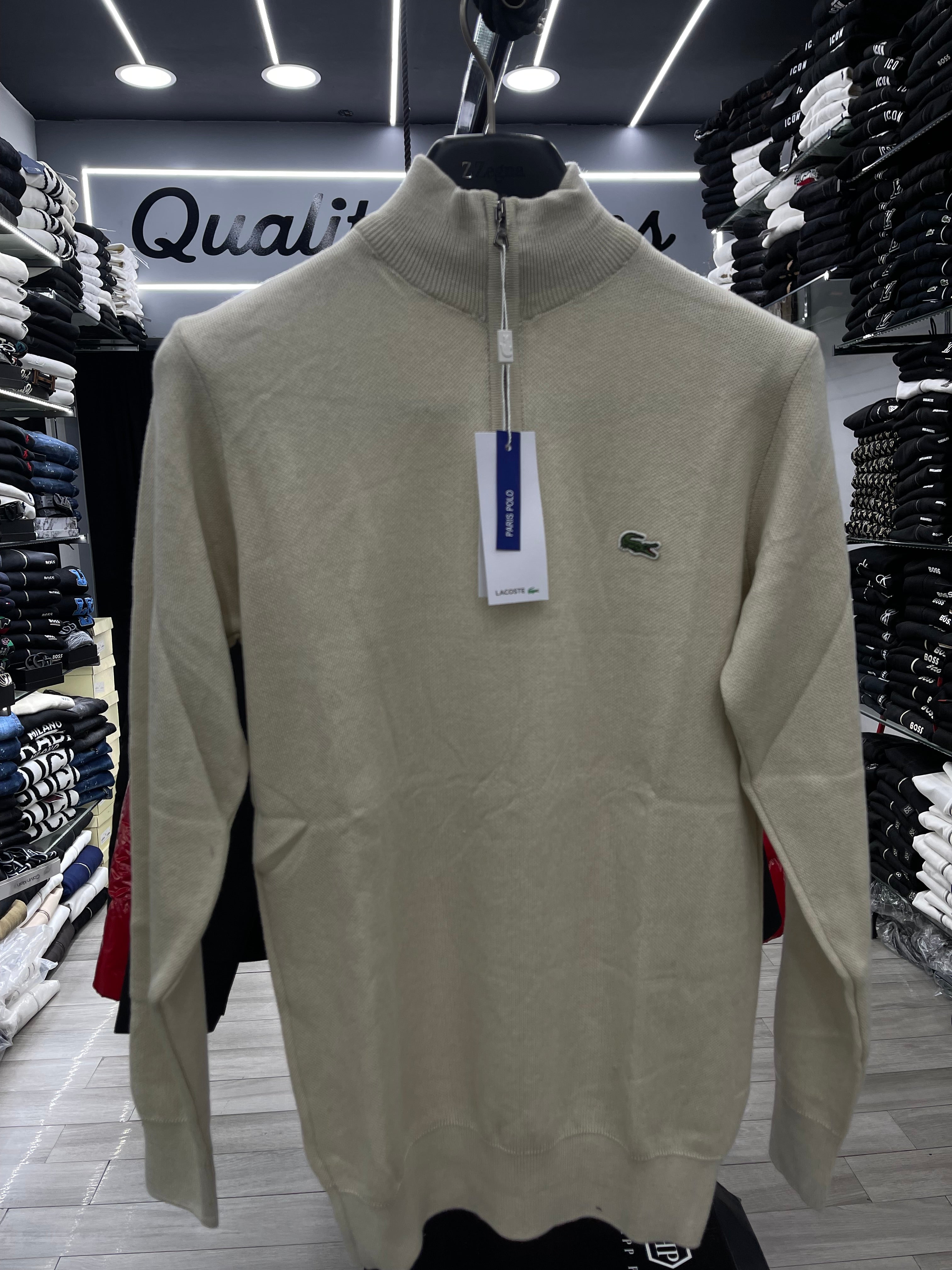 Lacoste με φερμουάρ μπεζ