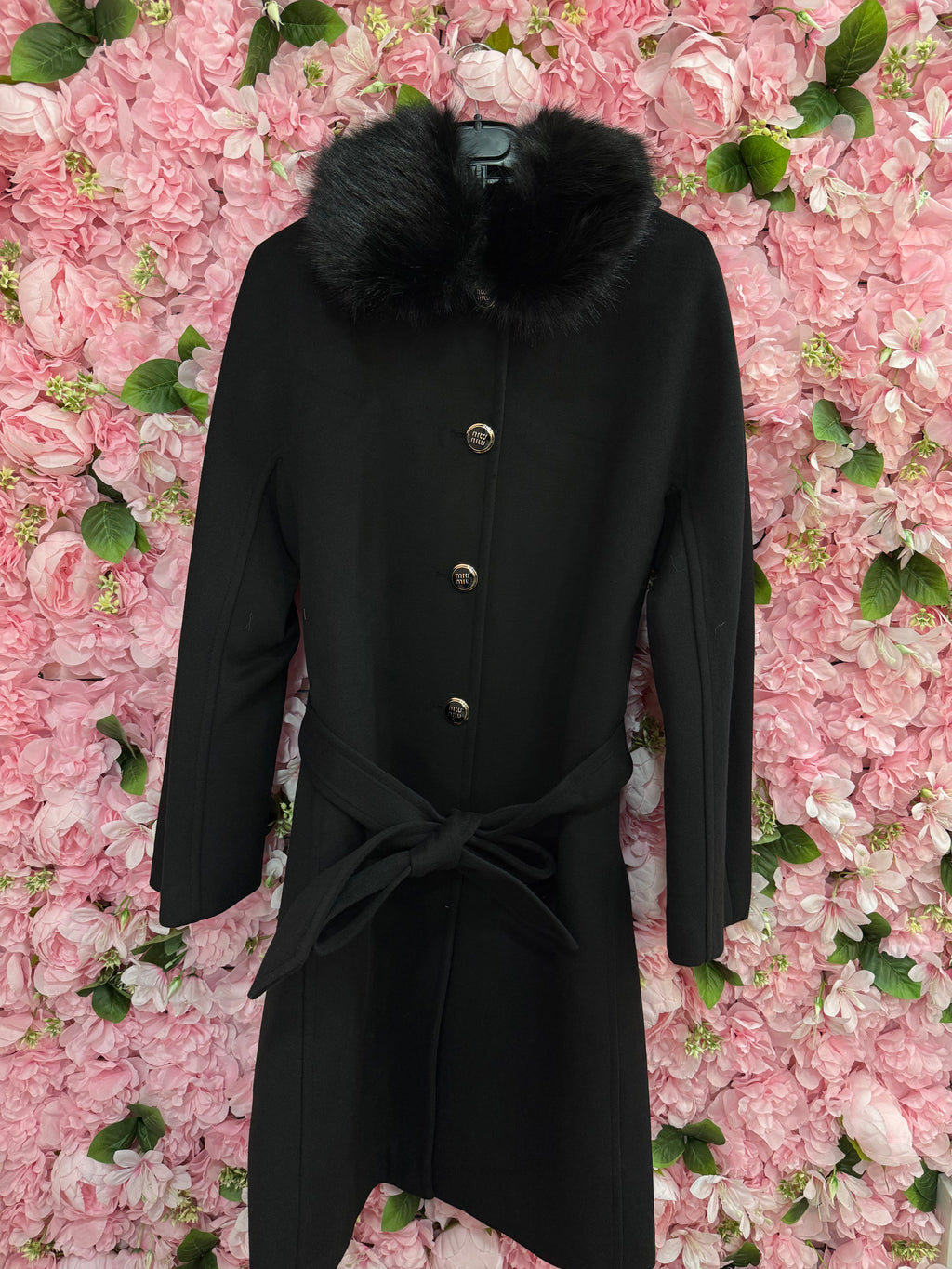 Παλτό Miu Miu μαύρο